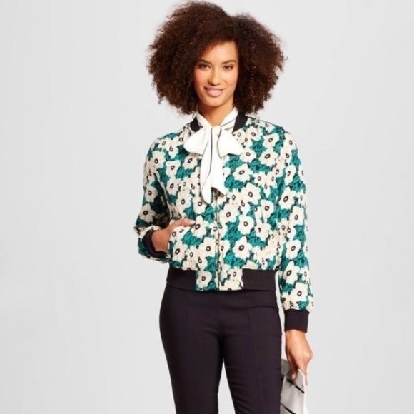Who What Wear Jackets & Blazers - Who What Wear Floral Bomber Jacket Sz L